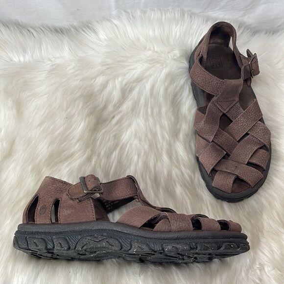 Teva Cross Up Brown Nubuck Fisherman Sandals Sz 11 - Picture 1 of 6